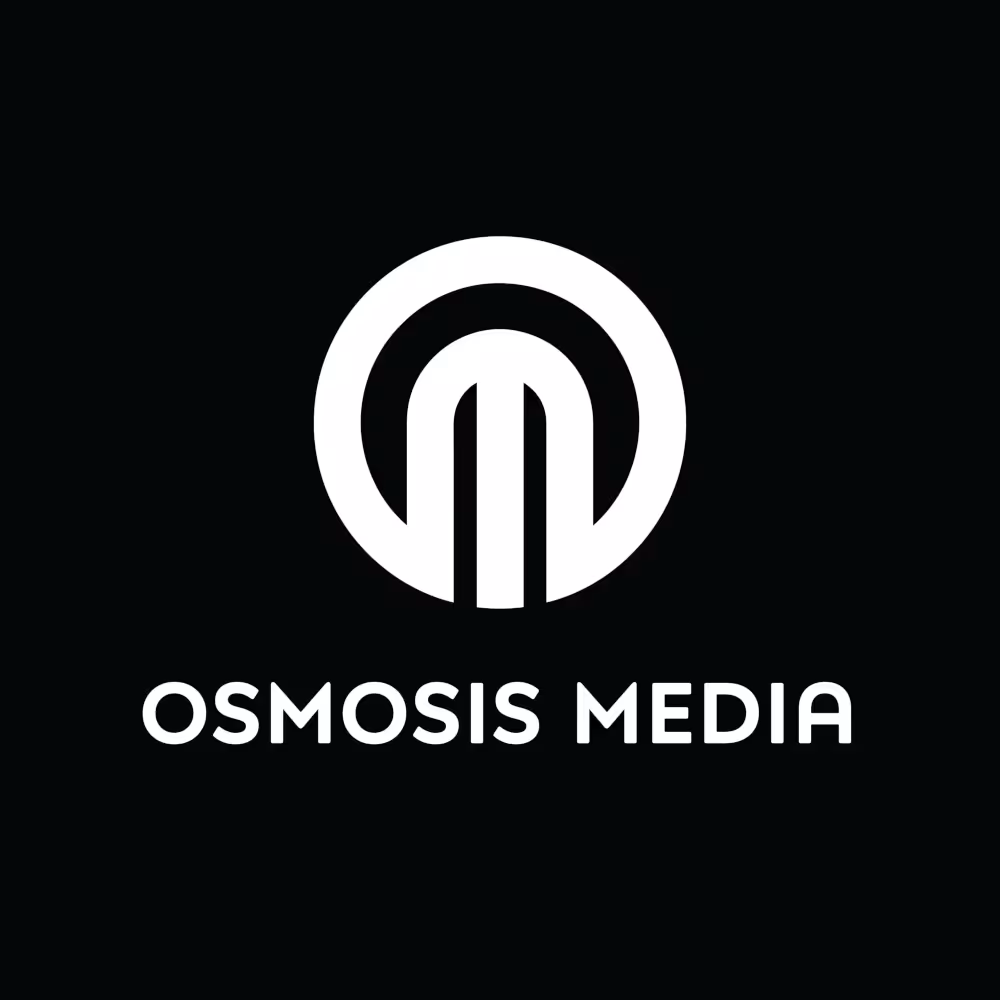 The Osmosis Media logo in white on black
