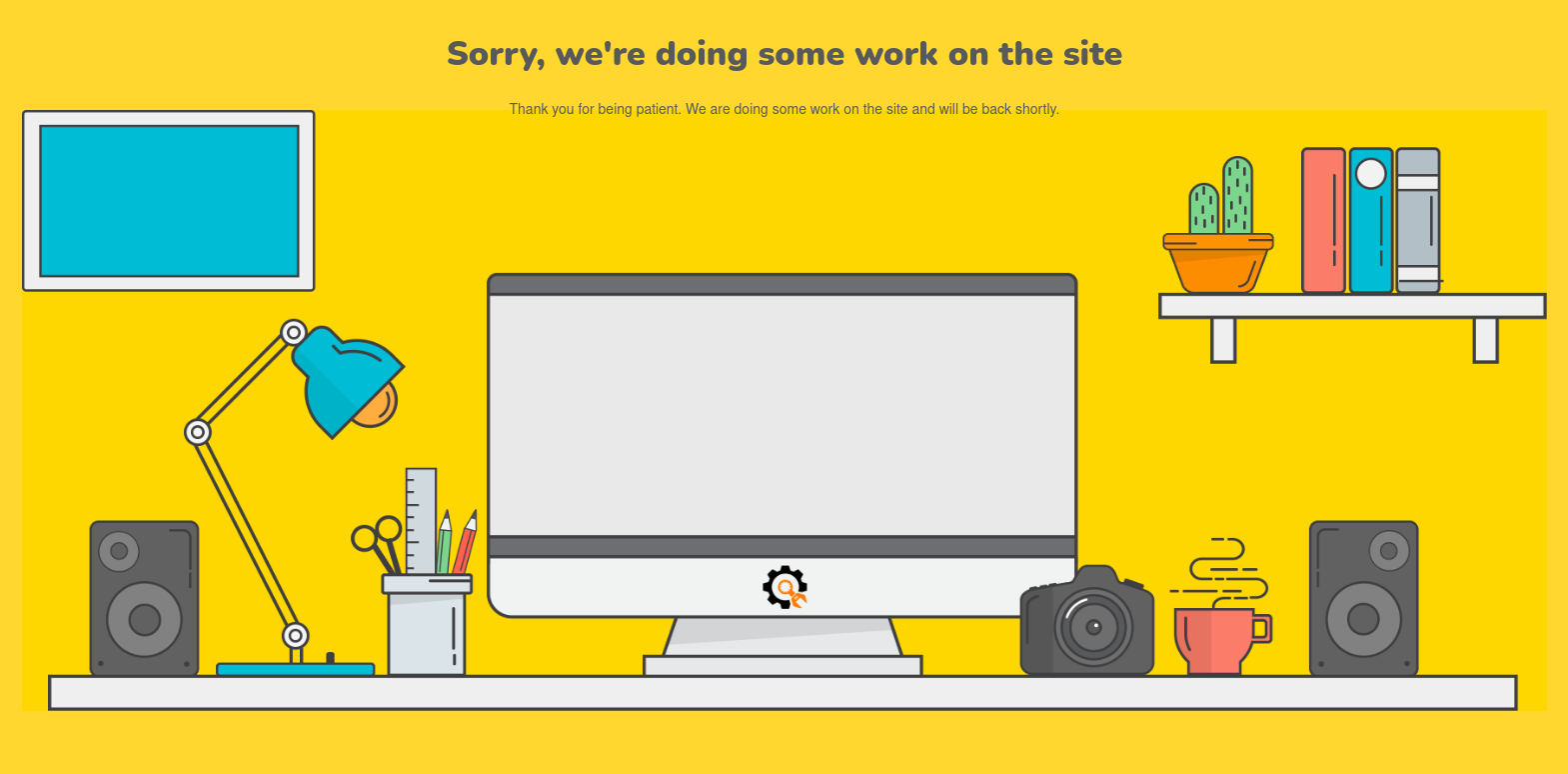Screenshot of a maintenance mode