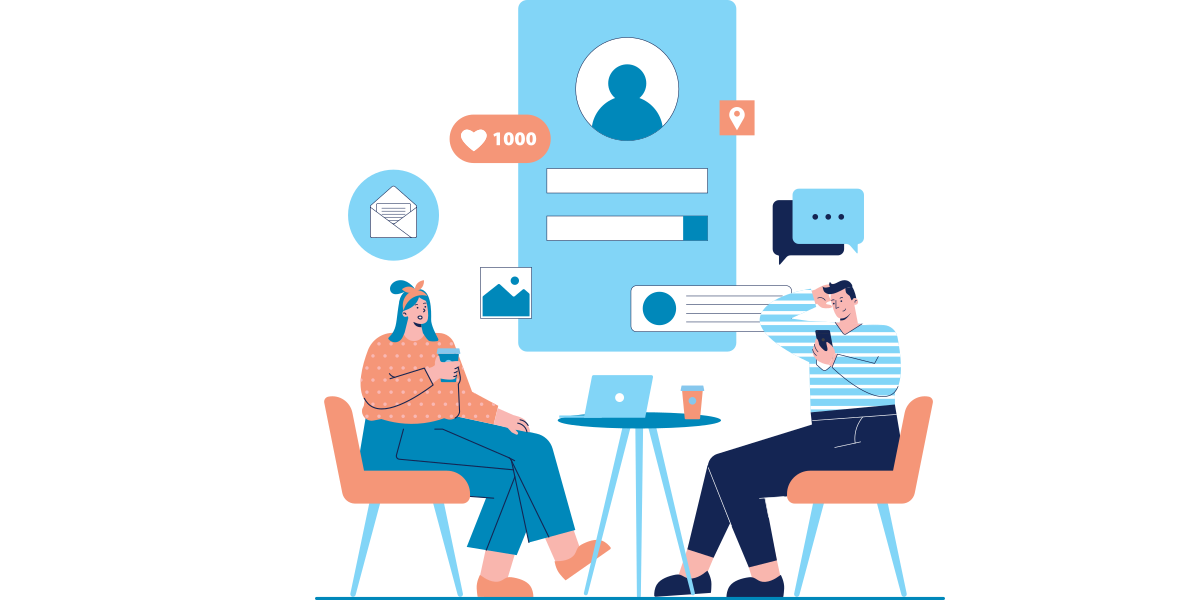 two people talking