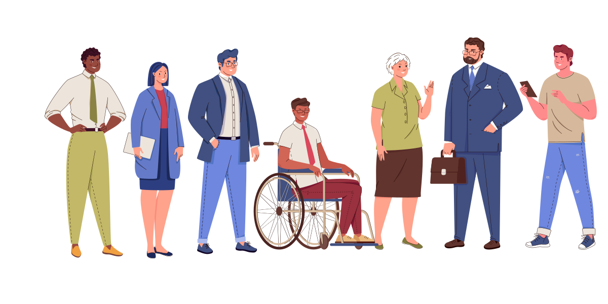 illustration of a diverse group of people