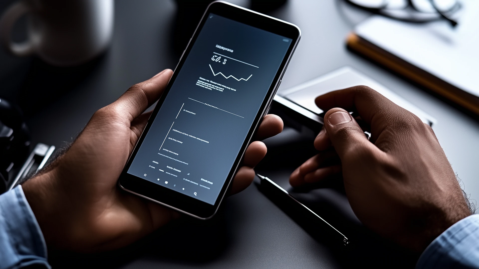 hands holding a smartphone