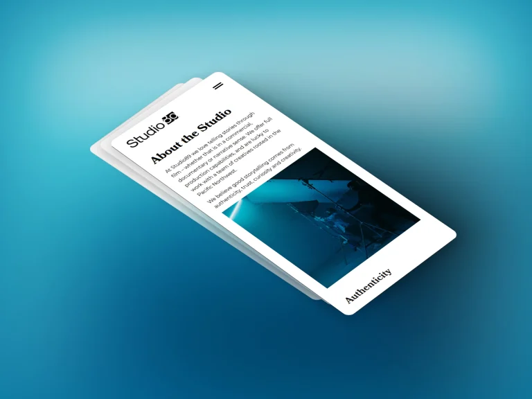 studio89 mobile website mockup