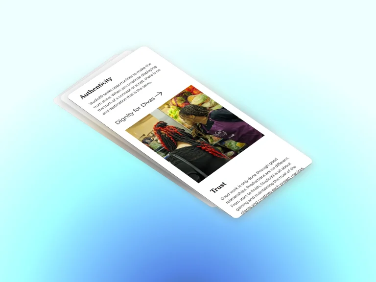 studio89 mobile website mockup