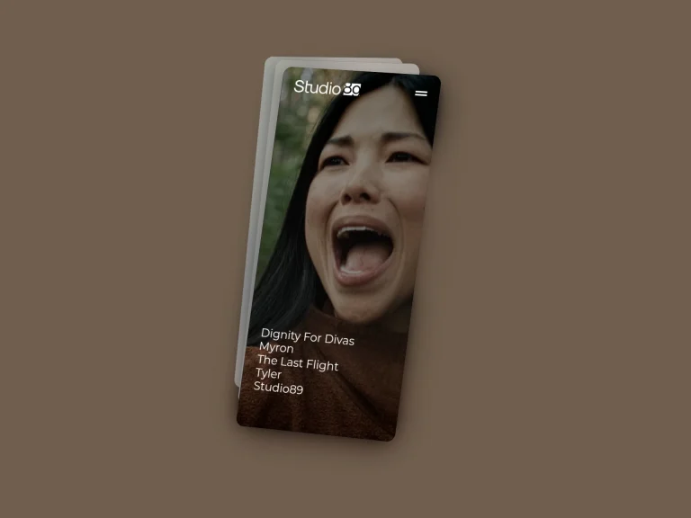 studio89 mobile website mockup