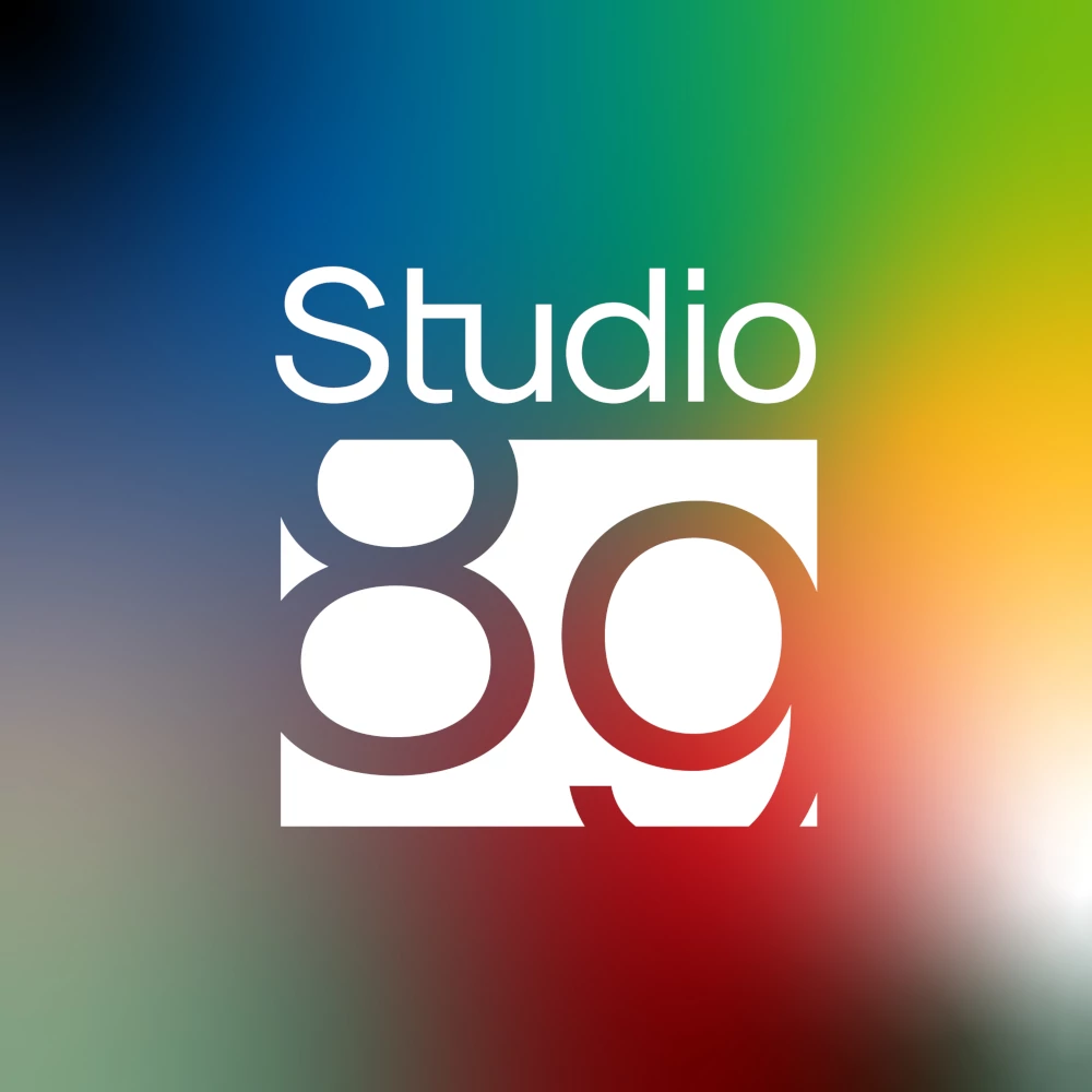 Studio89 Brand Identity on a gradient background