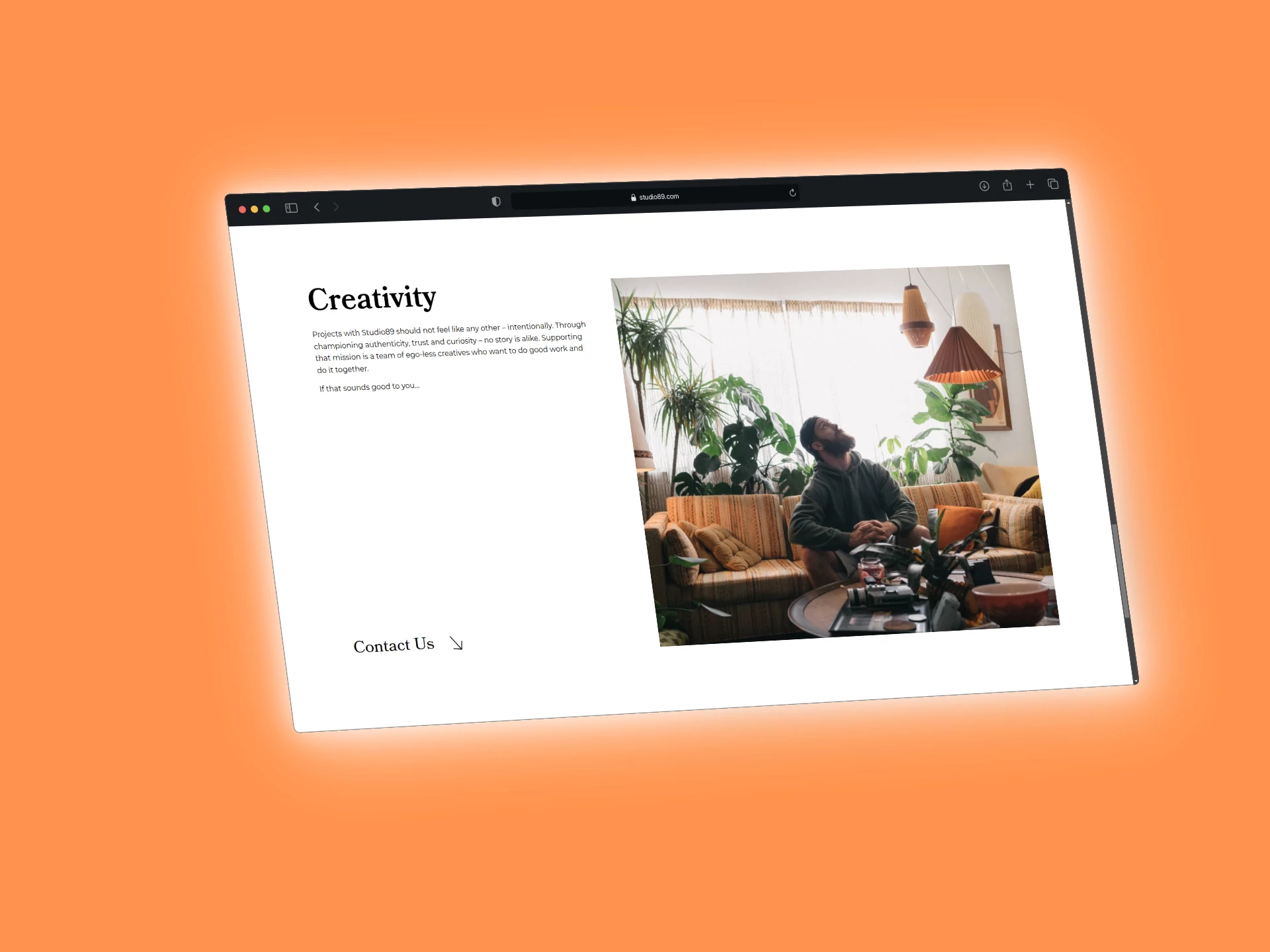Studio89 website mockup