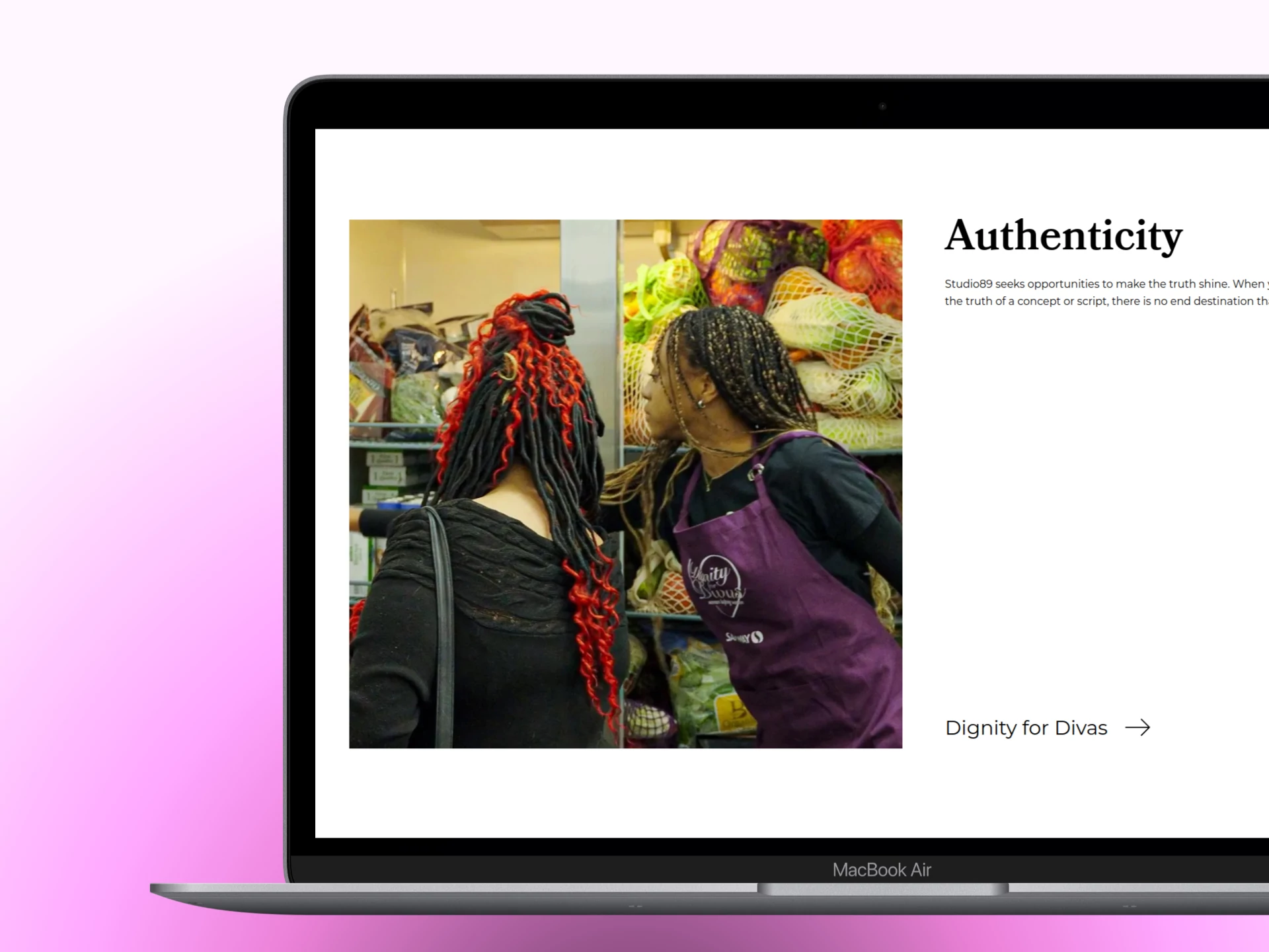 Studio89 website mockup