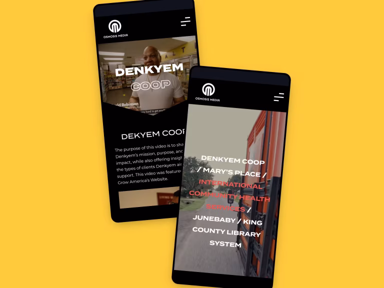Osmosis Media website on a mobile device