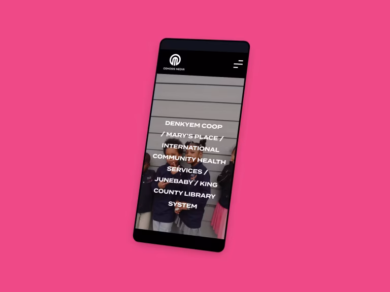 Osmosis Media website on a mobile device