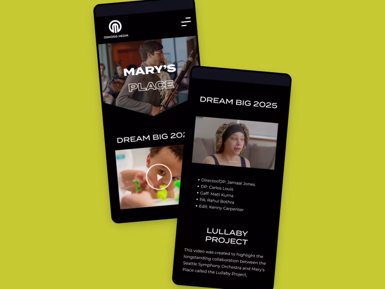 Osmosis Media website on a mobile device